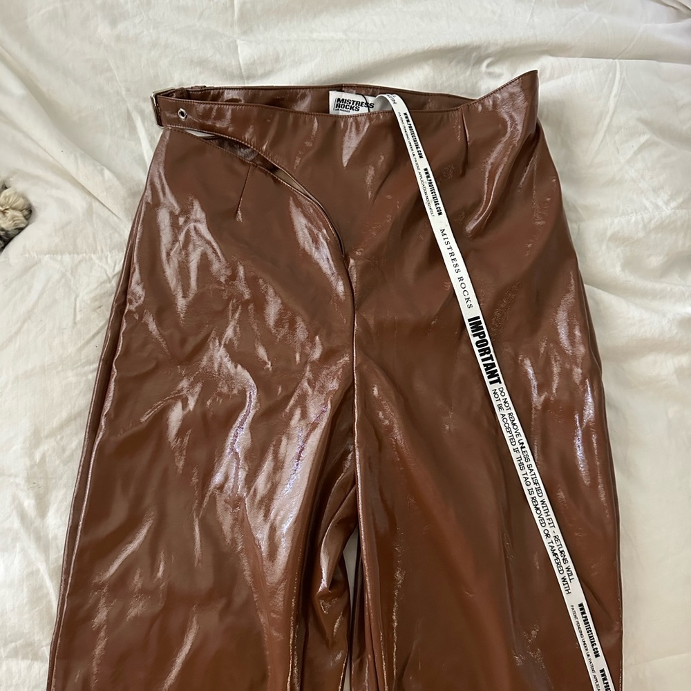 Mistress Rocks Brown Leather Pants